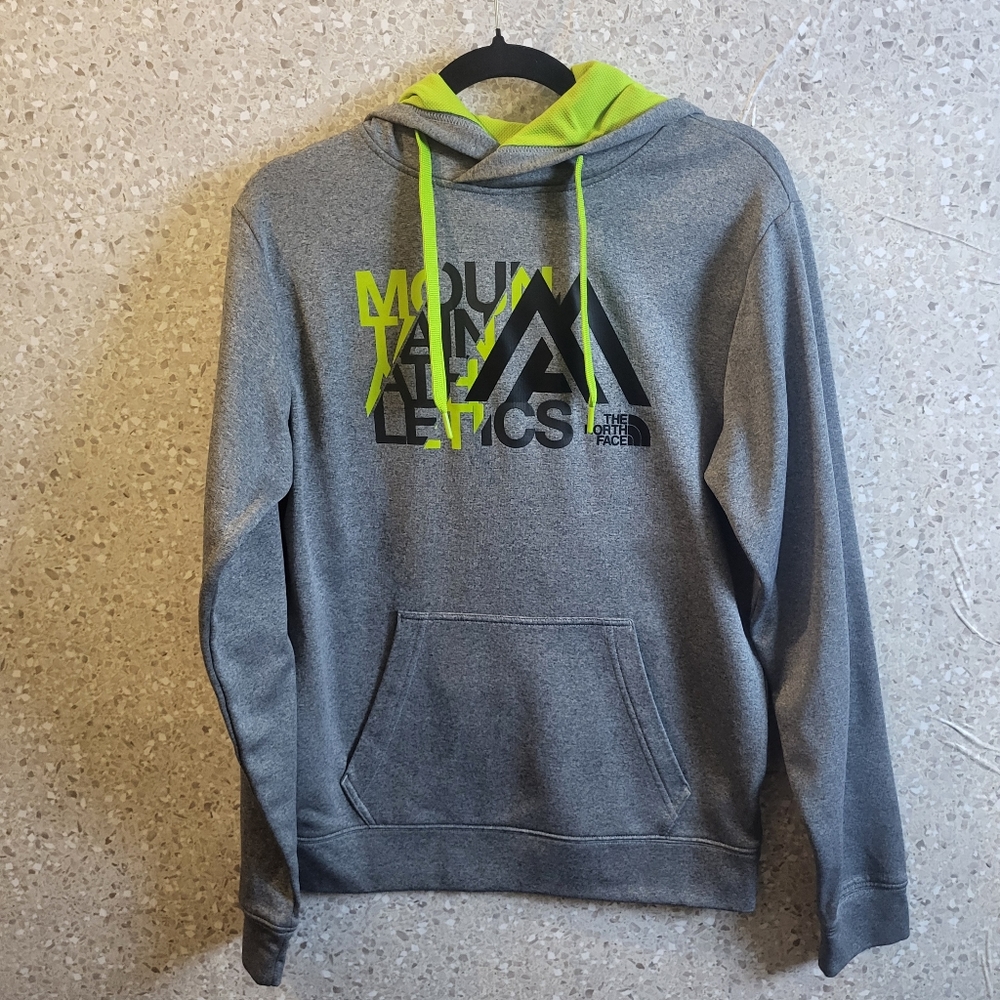 North Face Men's Hoodie Mountains Athletics, Green/ Gray. Size S/P